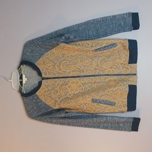 Oddy Zip Cardigan Sweater Small Lace